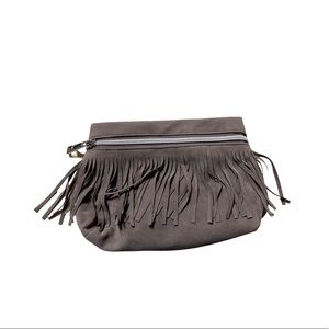 💙 Grey fringe make up bag